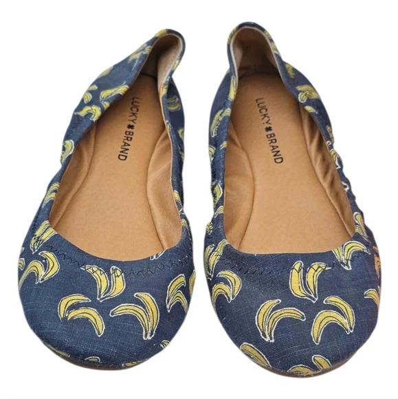 Lucky Brand GO BANANAS!!!! Dainty Low Profile Flats With Bananas - Picture 2 of 8